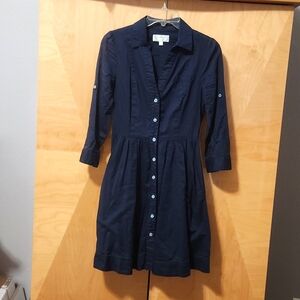 Moulinette Soeurs Navy Blue Midi Dress